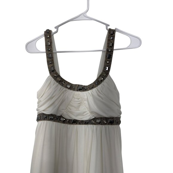 Jodi Kristopher Y2k Women Cream Embellished Empire Waist Babydoll Dress SZ S - Picture 11 of 15